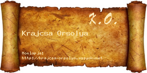 Krajcsa Orsolya névjegykártya